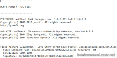 Richard Clayderman - Love Story - detector